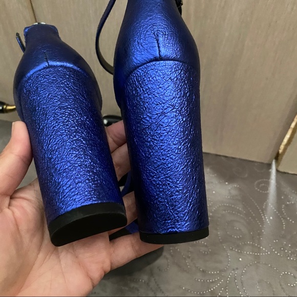 Sam Edelman Yaro Blue Block Heels Sandals Size 7.5 - Picture 8 of 11